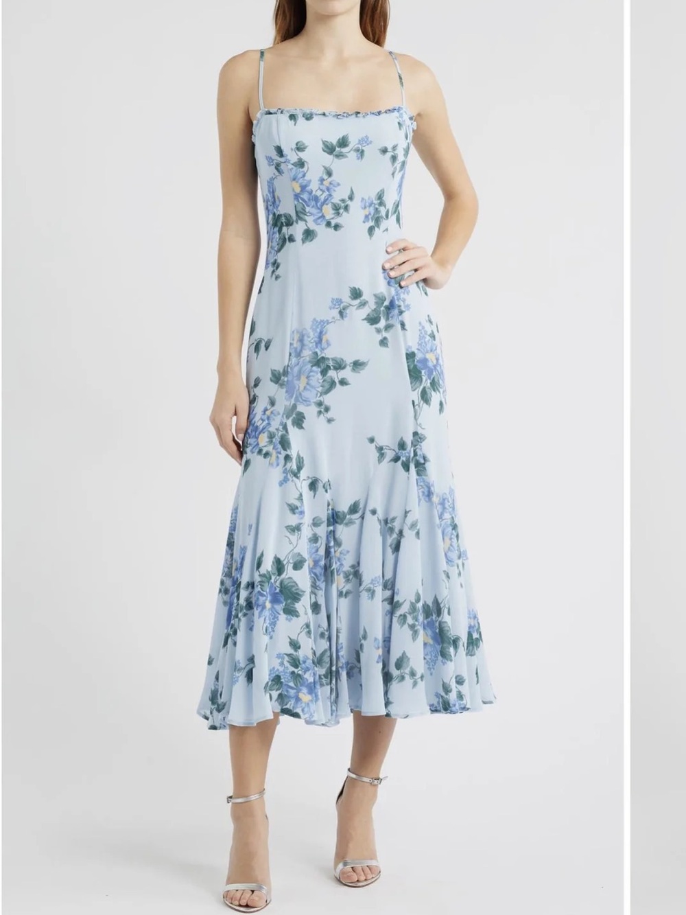 NWT Reformation Lilibet Midi Dress in Fresh Air - Picture 3 of 4